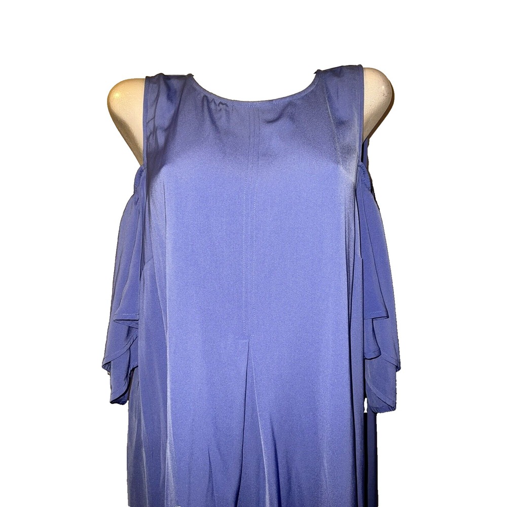ELOQUII Blue Cold Shoulder Flutter Sleeve Cocktail Party Dress Size 18 #4145 - Picture 2 of 8
